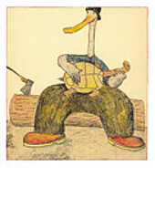 Postkarten Motiv „Banjospieler“