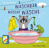 Waschbär wäscht Wäsche