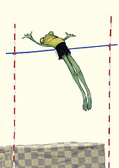 Postkarten Motiv „Froschhochsprung“