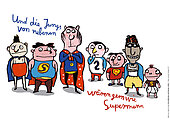 Postkarten „Supermänner“